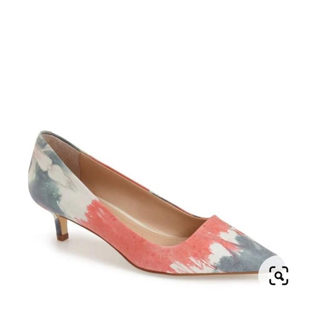 Charles David leather tye dye kitten heels